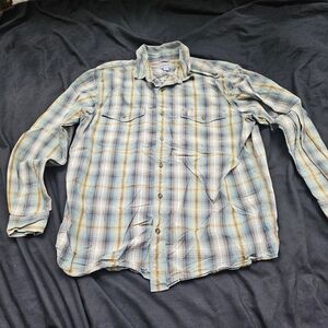 Carhartt Men's Casual Plaid Shirt in Blue and Orange